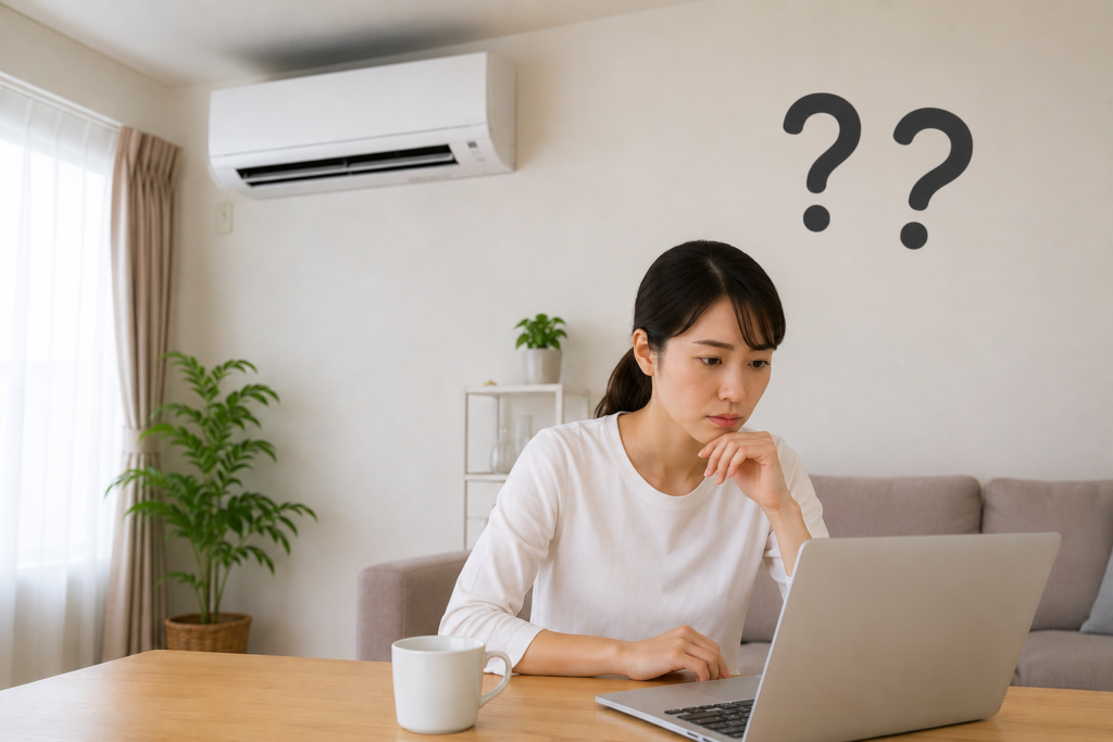 疑問に思う女性